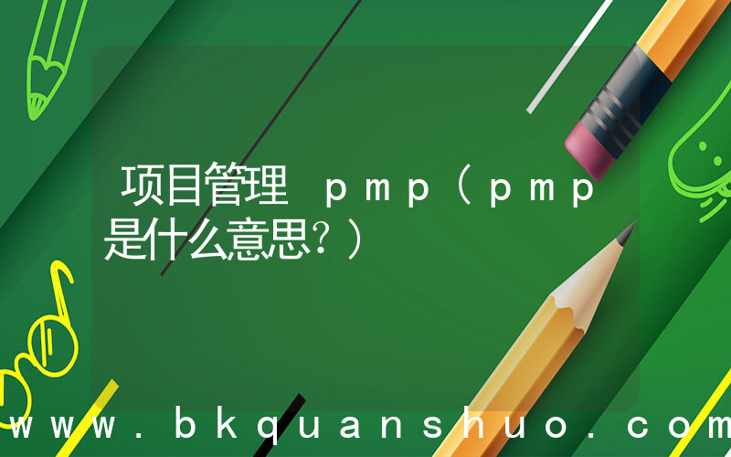 项目管理 pmp(pmp是什么意思？)